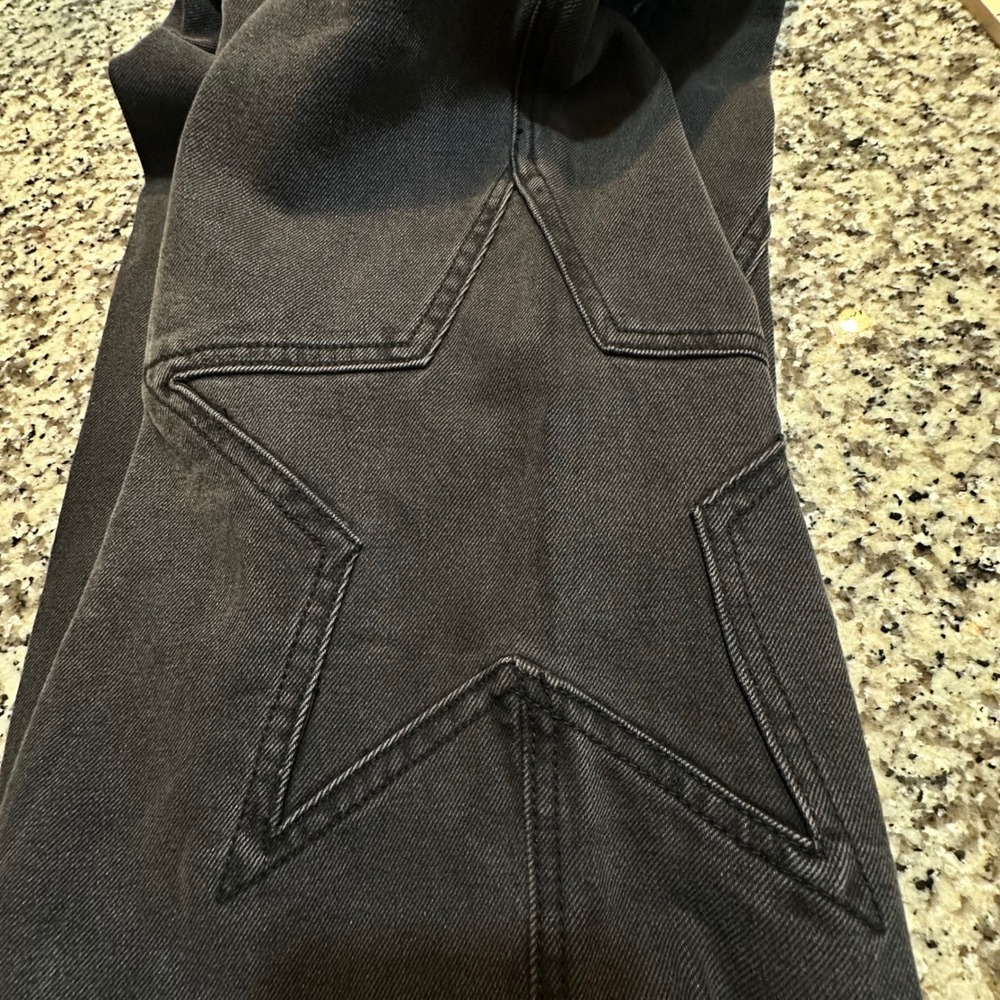 No‎ Boundaries Women Black Star Patchwork Wide Leg Mid-Rise Jeans Size 4 NEW - Picture 12 of 13